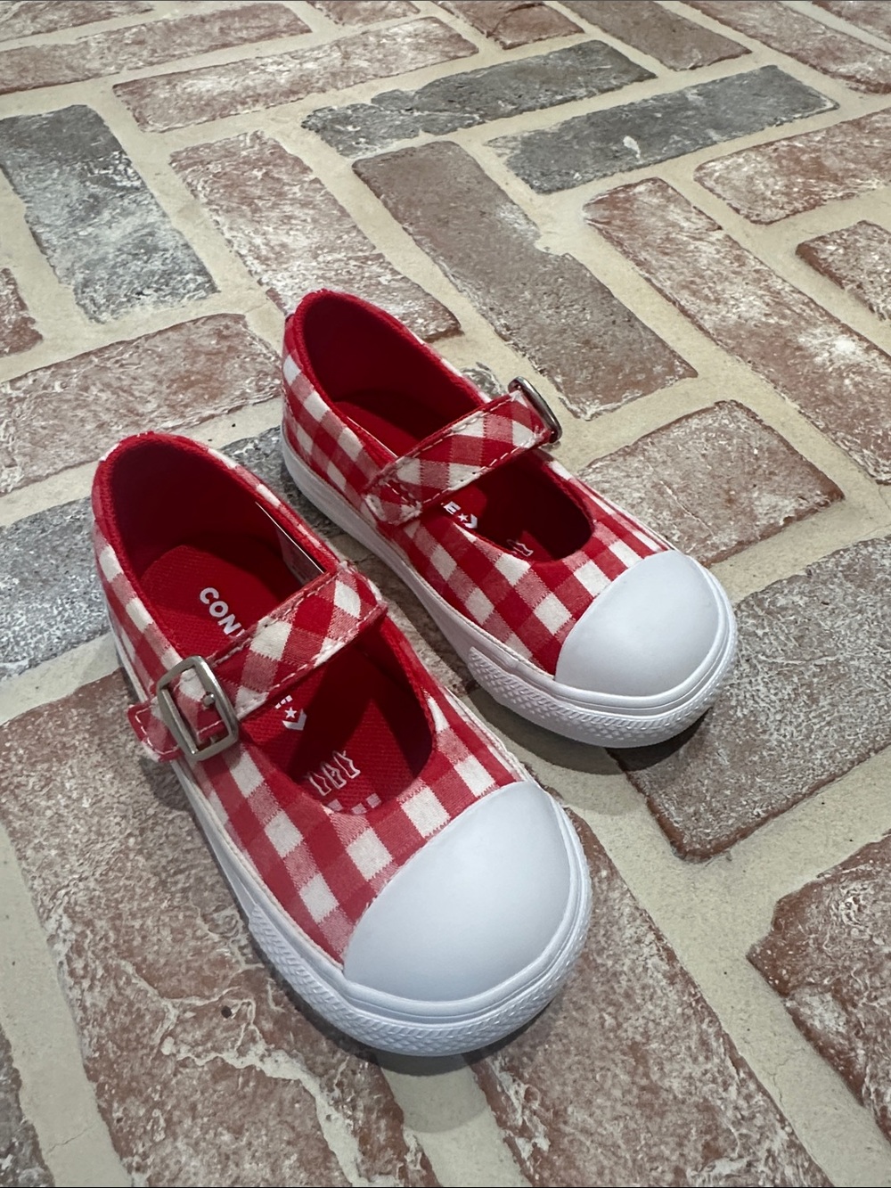 Converse Kids Red Gingham Mary Jane Sneakers